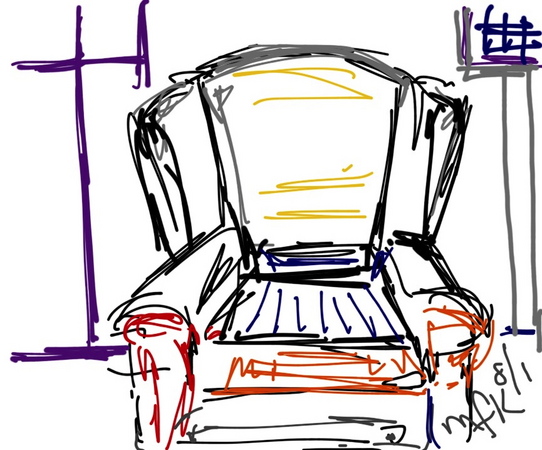 Chair, 8/1
giclee on canvas,
12" x 12"