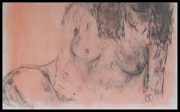 Figure Work,
Oil wash on paper, 2014